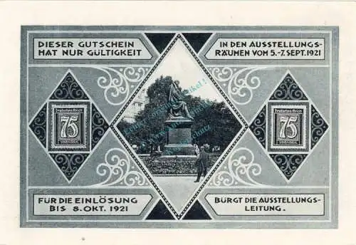 Lübeck , Notgeld 75 Pfennig Schein Nr.2 unc-kfr. M-G 826.7 , Schleswig Holstein 1921 Seriennotgeld