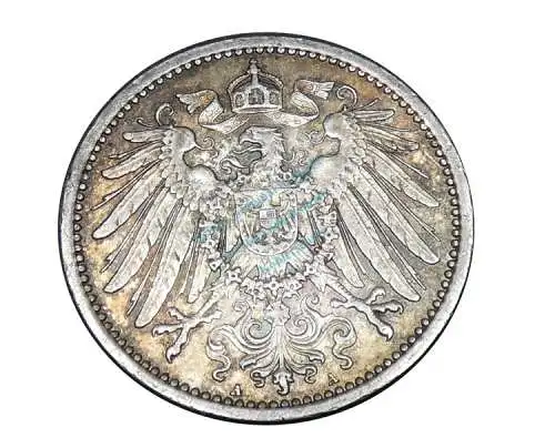 Kaiserreich , Silbermünze 1 Mark von 1915 A -gr. Adler- J.17 ss-vz -0604