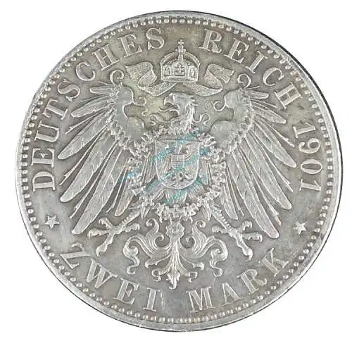 Kaiserreich , 2 Mark Münze 1901 A -200 jähriges Bestehen- J.105 ss -0602