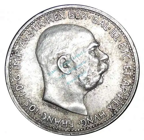 Österreich , Silbermünze 1 Krone 1914 -Franz Joseph I- ss KM.2820 , -0158