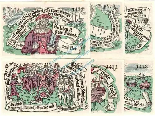 Wilhelmshaven , Notgeld Set mit 6 Scheinen f-kfr. M-G 1431.1 , Niedersachsen 1920 Seriennotgeld