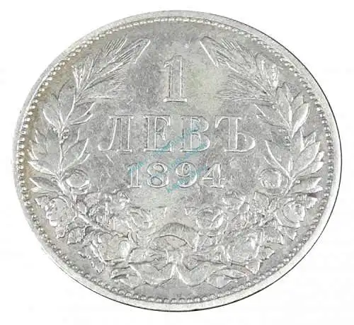 Bulgarien , Silbermünze 1 Lew 1894 -Ferdinand- KM.16 ss-vz , -0172