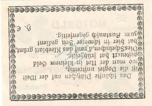 Oberdorla , Notgeld 25 Pfennig Schein unc-kfr. Ti.5225.05.10 , Thüringen o.D. Verkehrsausgabe