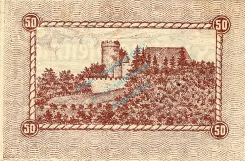 Biedenkopf , Notgeld 50 Pfennig Schein unc-kfr. Ti.0610.05.06 , Hessen 1920 Verkehrsausgabe