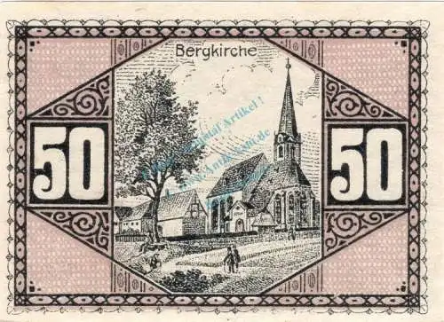 Schleiz , Notgeld 50 Pfennig -Kirche- unc-kfr. Ti.6550.05.17 , Thüringen 1919 Verkehrsausgabe