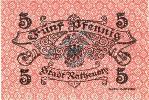 Rathenow , Notgeld 5 Pfennig -WZ- unc-kfr. Ti.5915.10.15 Brandenburg 1917 Verkehrsausgabe