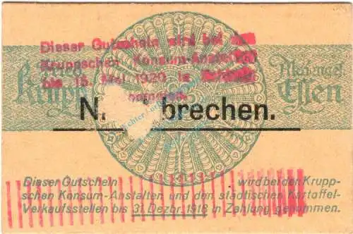 Essen , Notgeld 2 Mark Schein unc-kfr. Geiger 140.05 , Rheinland o.D. Grossnotgeld