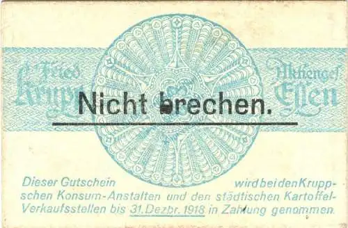 Essen , Notgeld 5 Mark Schein unc-kfr. Geiger 140.03 , Rheinland o.D. Grossnotgeld