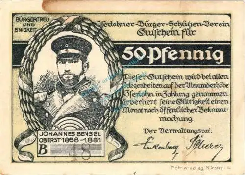 Iserlohn , Notgeld 50 Pfennig Schein gbr. M-G 646.1 , Westfalen o.D. Seriennotgeld
