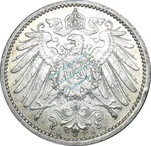 1 Mark Münze 1914 A -deutsches Kaiserreich gr. Adler- ss-vz , J.17 -0652