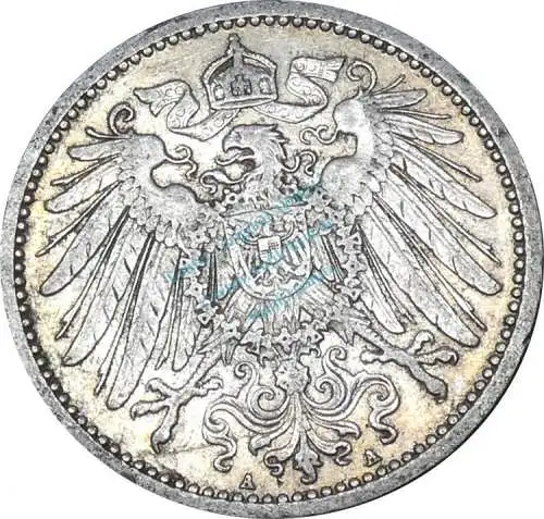 1 Mark Münze 1911 A -deutsches Kaiserreich gr. Adler- ss-vz , J.17 -0652
