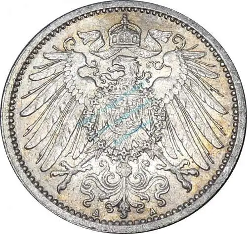 1 Mark Münze 1915 A -deutsches Kaiserreich gr. Adler- ss-vz , J.17 -0655