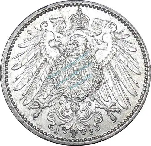 1 Mark Münze 1915 J -deutsches Kaiserreich gr. Adler- ss-vz , J.17 -0658