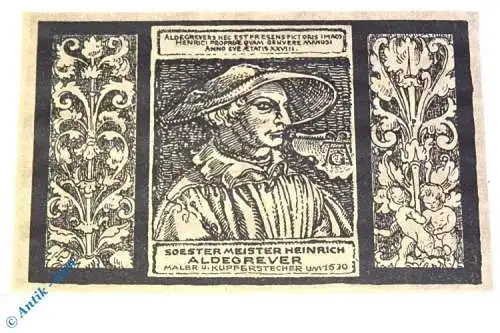 Notgeld Soest , Hansa Kaffee , 50 Pfennig Schein Nr 3 , Mehl Grabowski 1232.1 , Westfalen Seriennotgeld