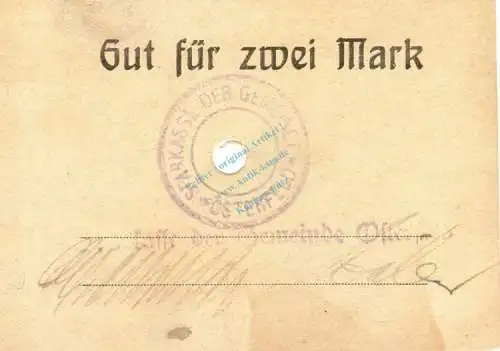 Osterfeld , Notgeld 1 Mark Schein gbr. Diessner 279.3 , Westfalen o.D. Notgeld 1914-15