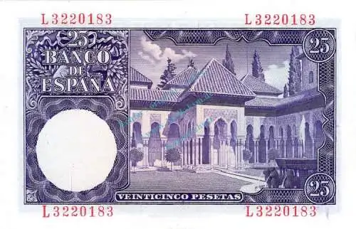 Banknote Spanien , 25 Pesetas Schein 1954 -Isaac Albeniz- unc-kfr WPM.147