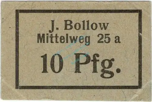 Hamburg , Notgeld 10 Pfennig Schein unc-kfr. Ti.2765.075.01 , Hamburg o.D. Verkehrsausgabe