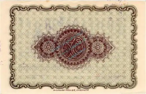 Chemnitz , Banknote 50 Mark Schein unc-kfr.E Müller 785.9 , Sachsen 1922 Inflation 1922-23