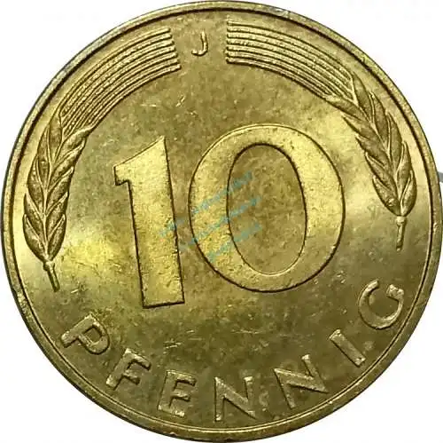 10 Pfennig Kursmmünze 1990 J -Bundesrepublik Deutschland- ss-vz , J.383 -0675