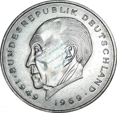 2 Mark Kursmmünze 1987 G -BRD Konrad Adenauer- ss-vz , J.406 -0676