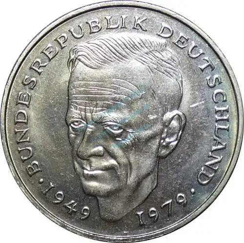 2 Mark Kursmmünze 1982 D -BRD Kurt Schuhmacher- ss-vz , J.424 -0678