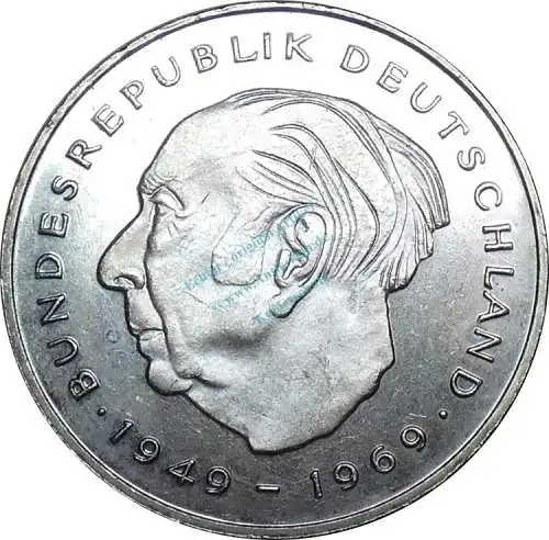 2 Mark Kursmmünze 1986 F -BRD Theodor Heuss- ss-vz , J.407 -0681