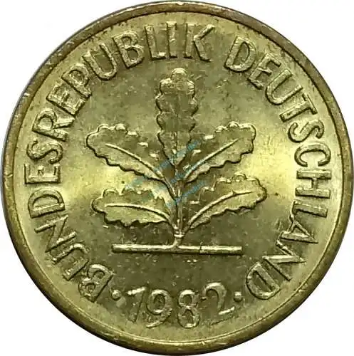 5 Pfennig Kursmmünze 1982 D -Bundesrepublik Deutschland- ss-vz , J.382 -0674