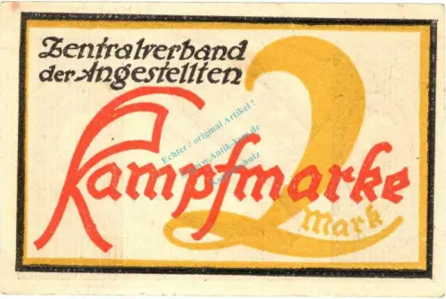 Hamburg , Notgeld 2 Mark Schein Z.d.A. unc-kfr. M-G 562.1 , Hamburg o.D. Seriennotgeld