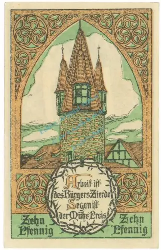 Eschwege , Notgeld 10 Pfennig Schein unc-kfr. Ti.1785.05.31 , Hessen 1920 Verkehrsausgabe