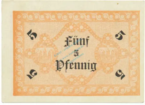 Festenberg , Notgeld 5 Pfennig Schein unc-kfr. Ti.1855.05.20 , Schlesien o.D. Verkehrsausgabe