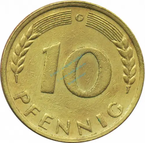 10 Pfennig Kursmmünze 1967 G -Bundesrepublik Deutschland- ss , J.383 -0698