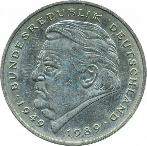 2 Mark Kursmmünze 1992 D -Franz-Josef Strauß- ss-vz , J.450 -0699