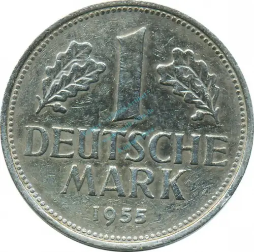 1 Mark Kursmmünze 1955 G -Bundesrepublik Deutschland- s-ss , J.385 -0706