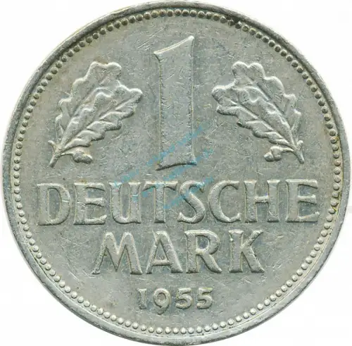 1 Mark Kursmmünze 1955 G -Bundesrepublik Deutschland- s-ss , J.385 -0711