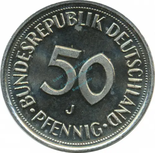 50 Pfennig Kursmmünze 1995 J -Bundesrepublik Deutschland- vz-stgl , J.384 -0687
