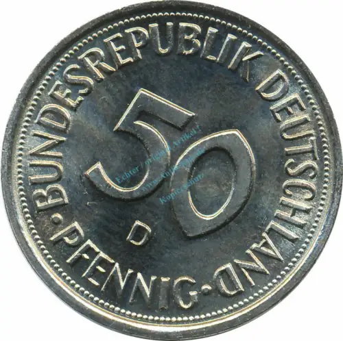 Vorlage DMZ - ORIGINALBILD50 Pfennig Kursmmünze 1995 D -Bundesrepublik Deutschland- vz-stgl , J.384 -0689