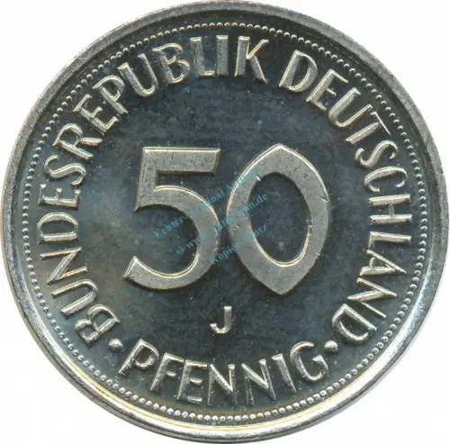 50 Pfennig Kursmmünze 1995 J -Bundesrepublik Deutschland- vz-stgl , J.384 -0690