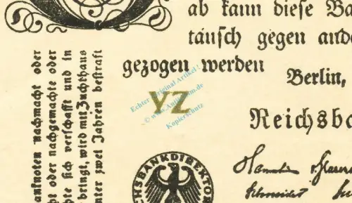Reichsbanknote , 2 Millionen Mark -FZ graugrün- unc.kfr. DEU-116, Ros.103, P.104 , Weimarer Republik 1923 Inflation