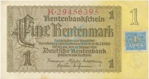 Banknote , 1 Mark Schein -Kupon- L-gbr. SBZ-1b, Ros.330, P.1, DDR 1948 Alliierte Besatzung
