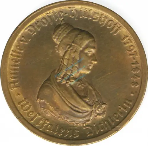 Münster , Notgeld Münze 100 Mark -Droste-Hülshoff- ss-vz. Westfalen 1923 Inflation 0079