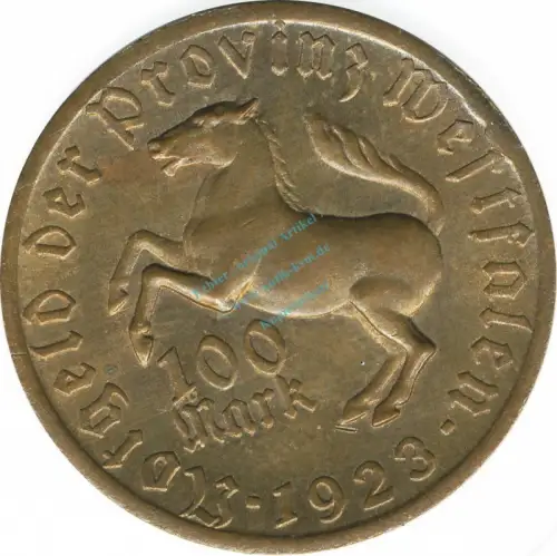 Münster , Notgeld Münze 100 Mark -Droste-Hülshoff- ss-vz. Westfalen 1923 Inflation 0080