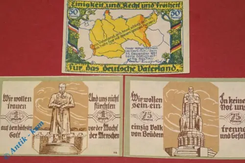 Notgeld Soltau , Satz mit 3 Scheinen braun , Mehl Grabowski 1239.2 b , Niedersachsen Seriennotgeld