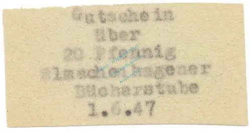Elmschenhagen , Notgeld 20 Pfennig -Juni- unc-kfr. Schleswig 1947 Notgeld 1945-48