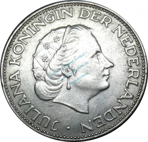 Niederlande , Kursmünze 2,5 Gulden 1960 -Juliana- KM.185 ss-vz , -0208