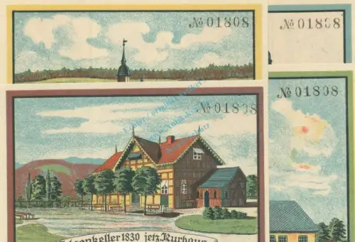 Friedrichroda , Notgeld Set 4 Scheine -Nummerngleich- unc-kfr. M-G 393.2 , TH 1921 Seriennotgeld -5793