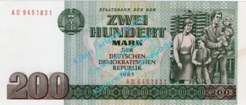 Banknote , 200 Mark Schein in kfr. DDR-26, Ros.364, P.32, Staatsbank der DDR