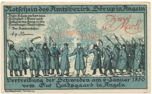 Sörup , Notgeld 2 Mark -o.Kn- unc-kfr. M-G 1231.2.b , SH o.D. Seriennotgeld -5706