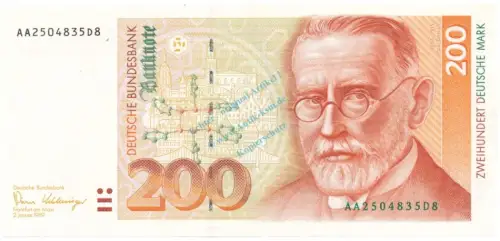 200 D-Mark Schein unc-kfr 1989 BRD-39, Ros.295, P.42 , Deutsche Bundesbank -1267