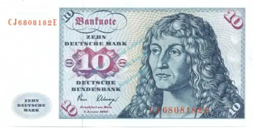 10 D-Mark Schein unc-kfr 1980 BRD-30, Ros.286, P.31.d , Deutsche Bundesbank -1281