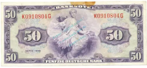50 Mark Schein -Kopfgeld- gbr. 1948 WBZ-7, Ros.242, P.7.a , Bank deutscher Länder -1292